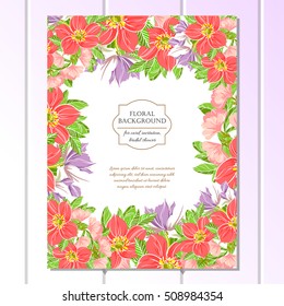 Invitation with floral background