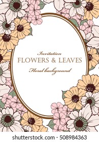 Invitation with floral background