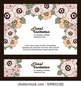 Invitation with floral background