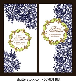 Invitation with floral background