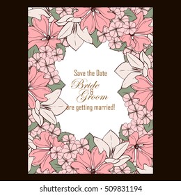 Invitation with floral background