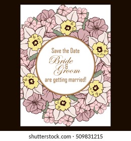 Invitation with floral background