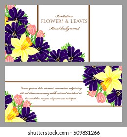 Invitation with floral background