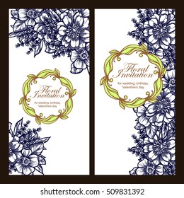Invitation with floral background