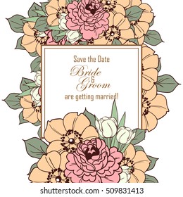 Invitation with floral background