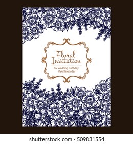 Invitation with floral background