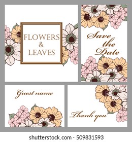 Invitation with floral background