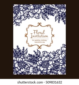 Invitation with floral background