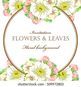 Invitation with floral background