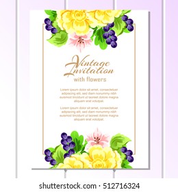 Invitation with floral background