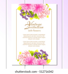 Invitation with floral background