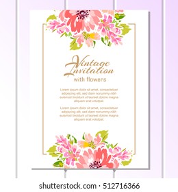 Invitation with floral background