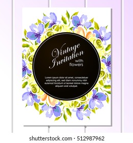 Invitation with floral background