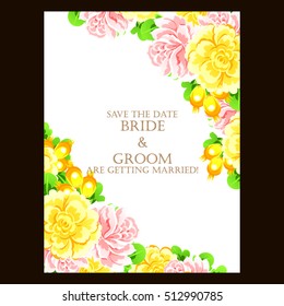 Invitation with floral background