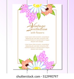 Invitation with floral background