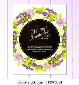 Invitation with floral background