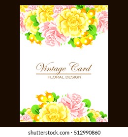 Invitation with floral background