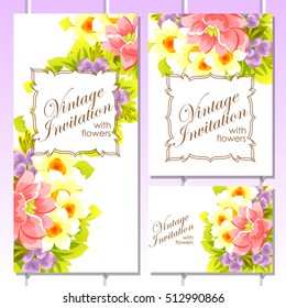 Invitation with floral background