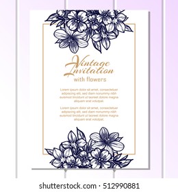 Invitation with floral background