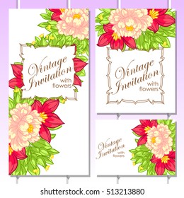Invitation with floral background
