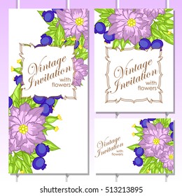 Invitation with floral background