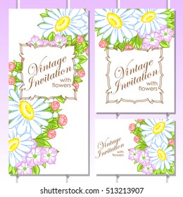 Invitation with floral background