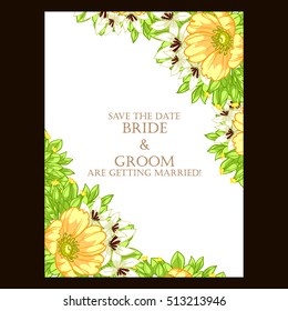 Invitation with floral background