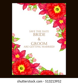 Invitation with floral background