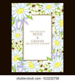 Invitation with floral background