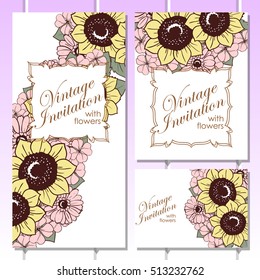 Invitation with floral background