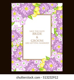 Invitation with floral background