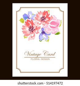 Invitation with floral background