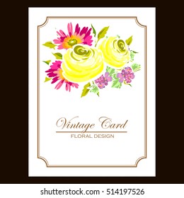 Invitation with floral background