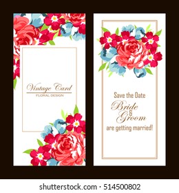 Invitation with floral background