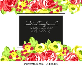 Invitation with floral background