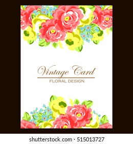 Invitation with floral background