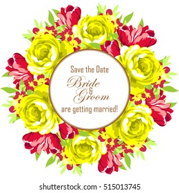 Invitation with floral background