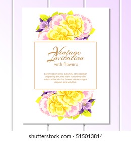 Invitation with floral background