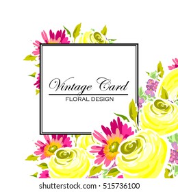 Invitation with floral background