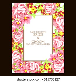 Invitation with floral background