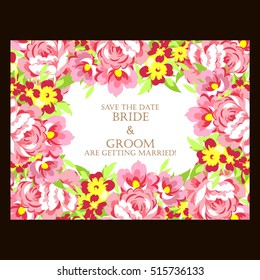 Invitation with floral background