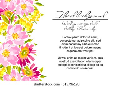 Invitation with floral background