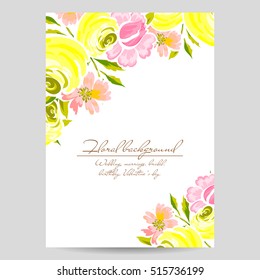 Invitation with floral background