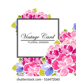 Invitation with floral background