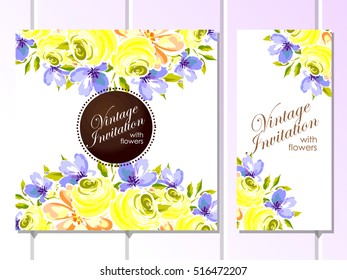 Invitation with floral background