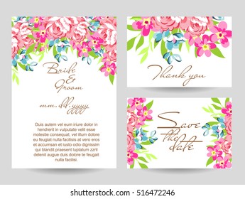 Invitation with floral background