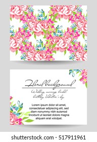 Invitation with floral background