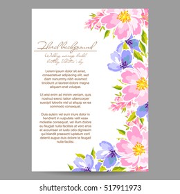 Invitation with floral background