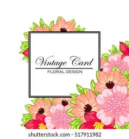 Invitation with floral background