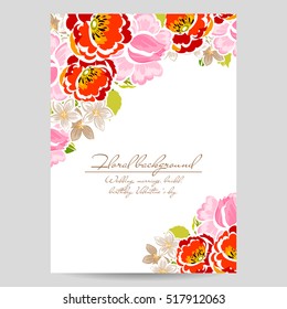 Invitation with floral background